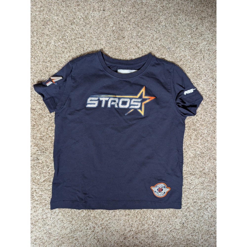 Houston Astros Girls Youth M Navy Rhinestone T-Shirt MLB Baseball Sparkle